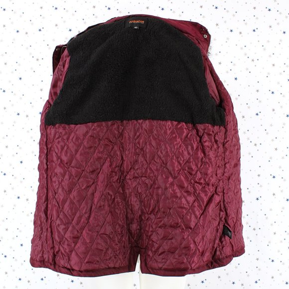 NWT with Defect Burgundy Fur lined Hood Anorak Parka Jacket - Picture 12 of 14